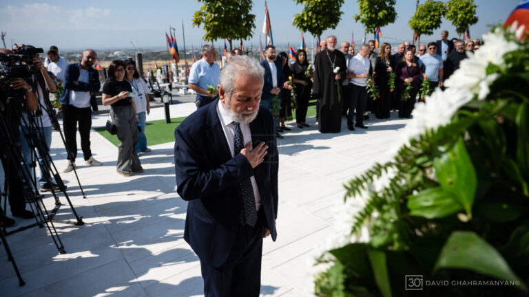 Public and Political Figures from Artsakh and Armenia Visit Yerablur on the 35th Anniversary of Artsakh’s Independence