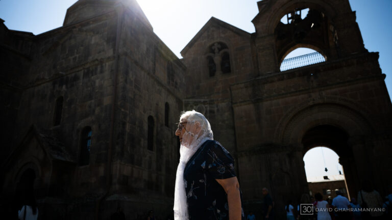 Archbishop Ajapahyan Celebrates Divine Liturgy at Holy Etchmiadzin on Khachverats Following Overturning of Conviction