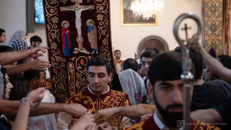 Archbishop Ajapahyan Celebrates Divine Liturgy at Holy Etchmiadzin on Khachverats Following Overturning of Conviction